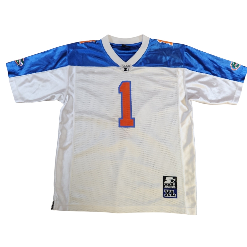 Vintage Starter Florida Gators Football Jersey Youth XL #1 Blue Orange Home Mesh